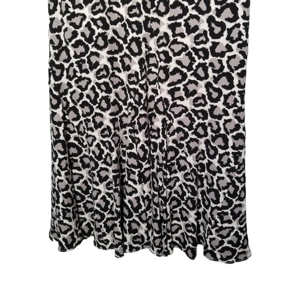 Diane Von Furstenberg DVF Black Gray Sleeveless Cheetah Animal Print Dress Sz 6 - Picture 4 of 7